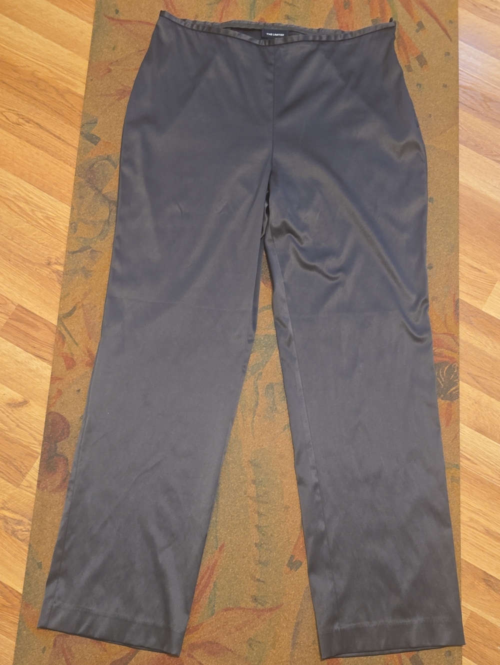 The Limited Black Satin-Look Straight Leg Pants